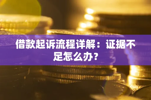 武汉借款起诉流程详解：证据不足怎么办？