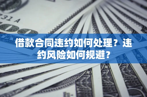 武汉借款合同违约如何处理？违约风险如何规避？