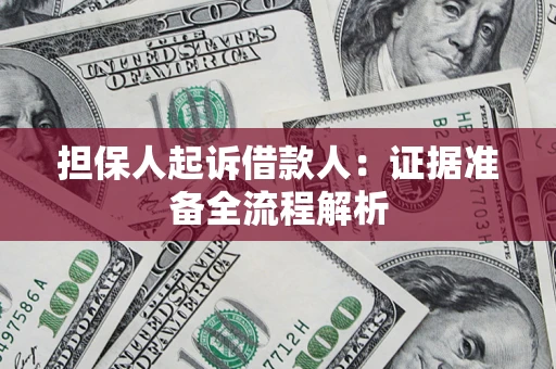 武汉担保人起诉借款人：证据准备全流程解析