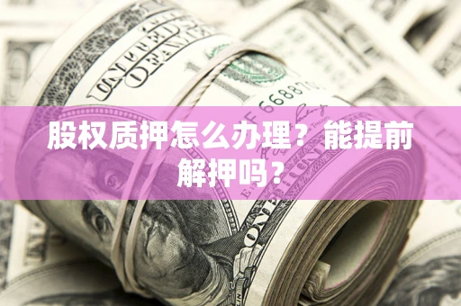 武汉股权质押怎么办理？能提前解押吗？